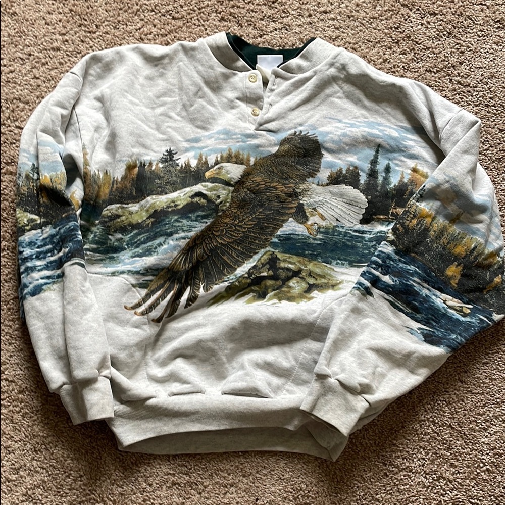 Men's Gray Nature Print Sweater